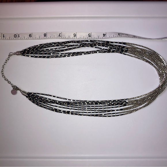 NWOT Multi-strand black and silver tone necklace - Picture 4 of 5